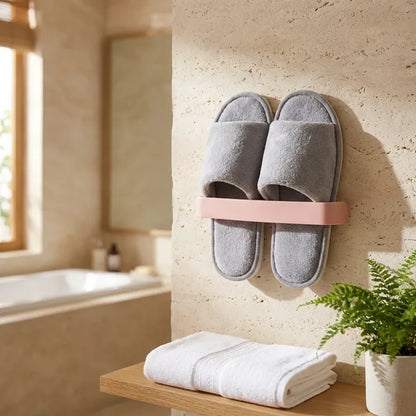 Self-adhesive towel & slipper rack - home improvement