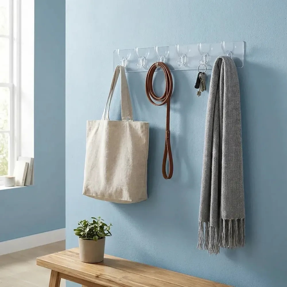Self adhesive wall hanger – 6 hooks