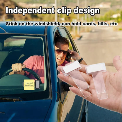 Self-adhesive windscreen cardholder - automotive