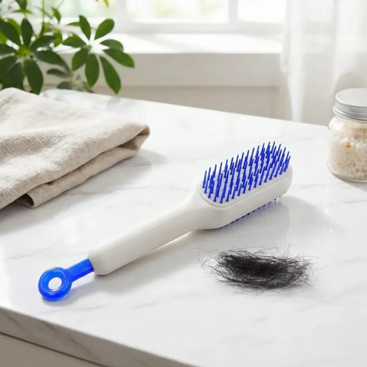 Self-cleaning detangling hairbrush - health care