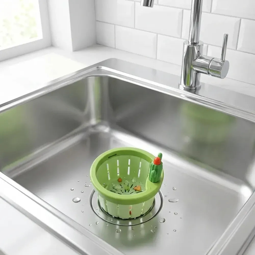 Self-cleaning sink strainer - kitchen tool