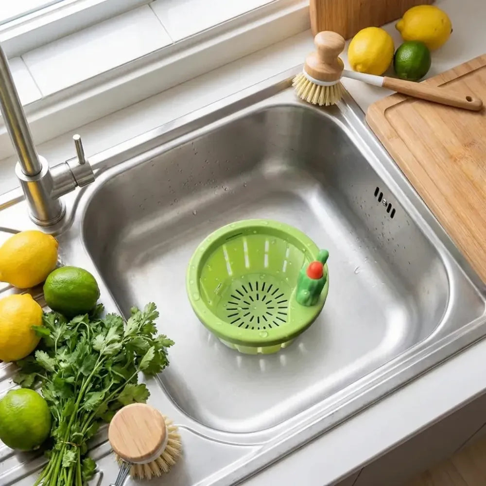 Self-cleaning sink strainer - kitchen tool