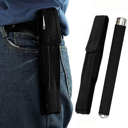 Expandable baton with holster.