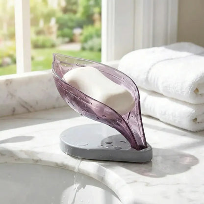 Self-draining leaf soap tray - home & kitchen