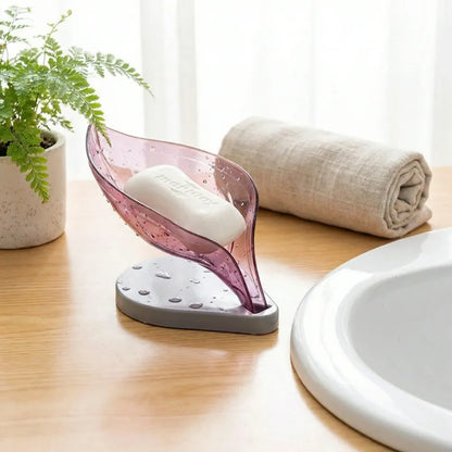 Self-draining leaf soap tray - home & kitchen