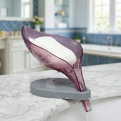 Self-draining leaf soap tray - home & kitchen