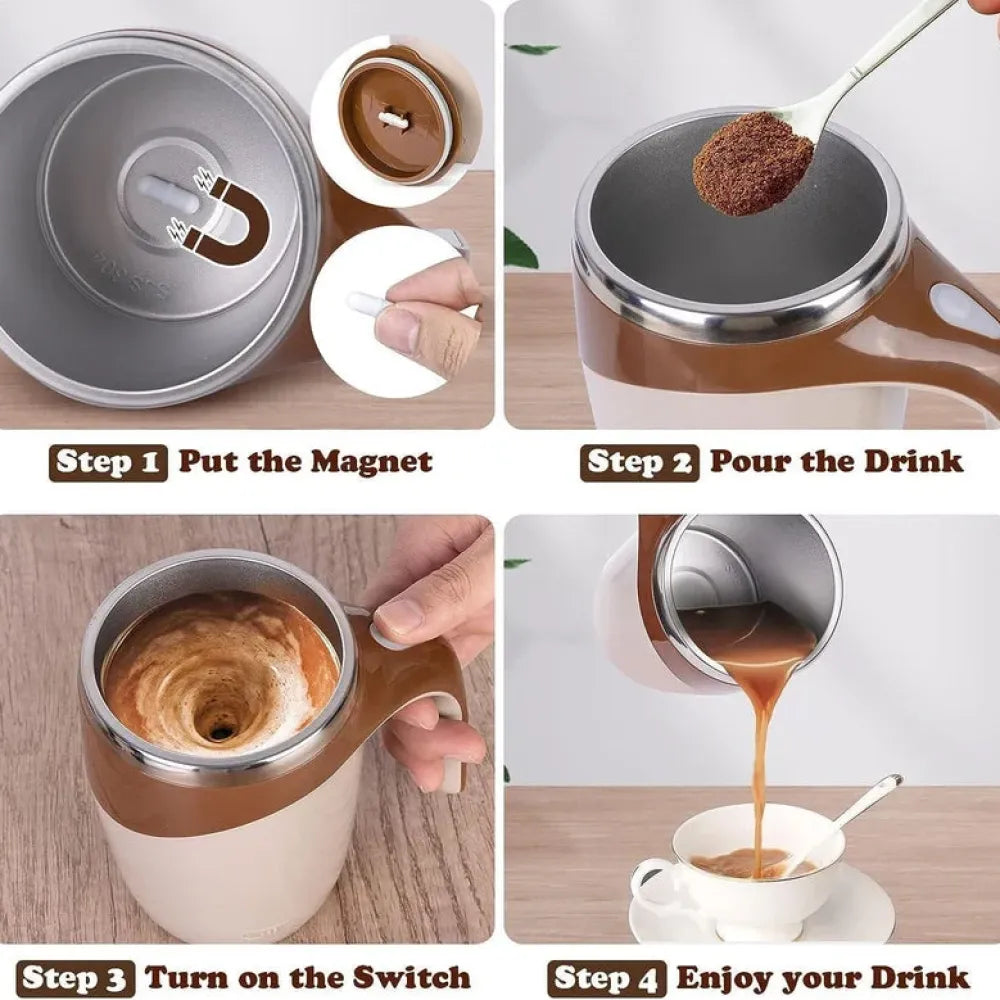 Self-mixing coffee cup
