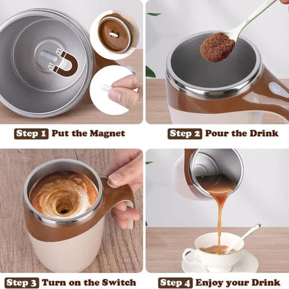 Self-mixing coffee cup