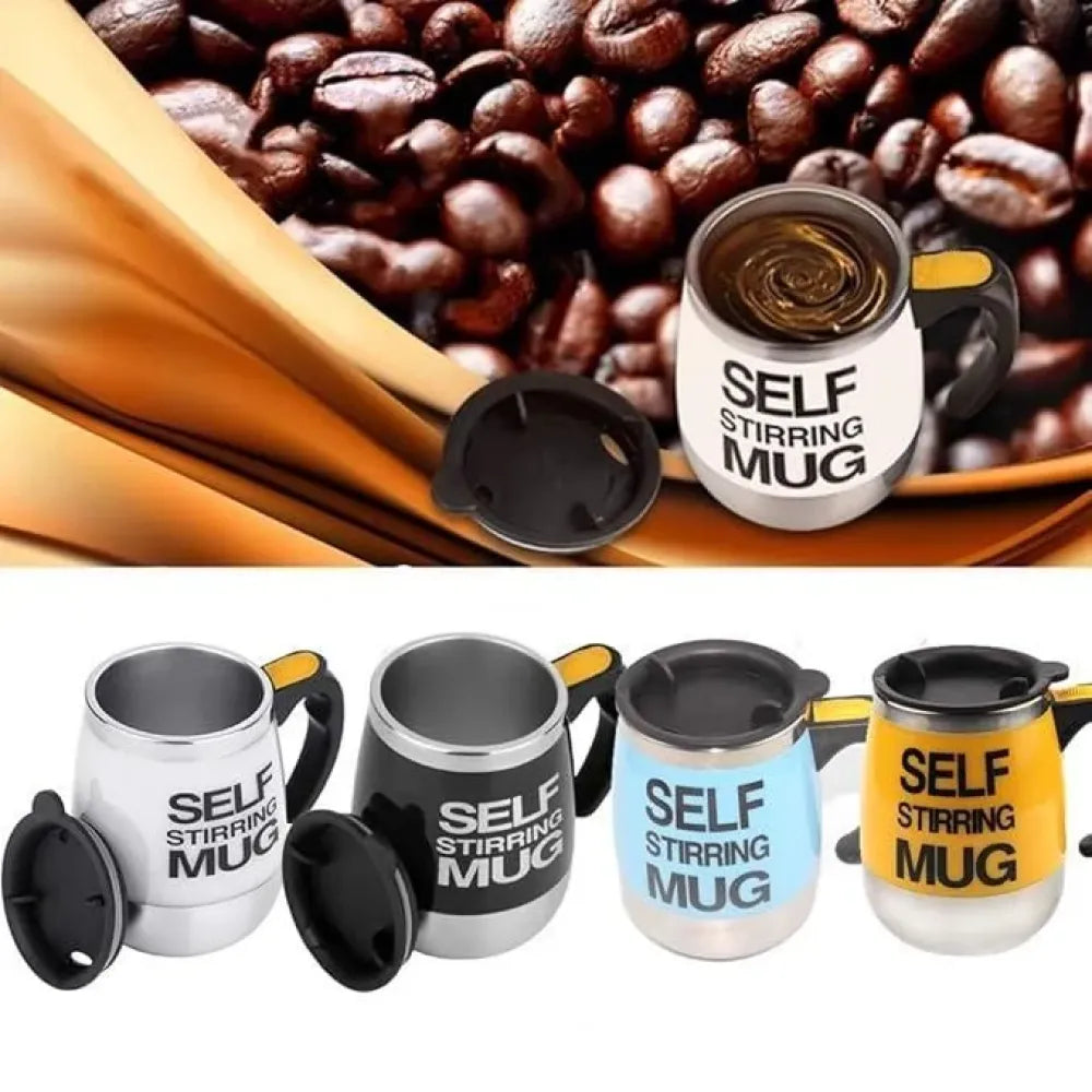 Self stirring mug