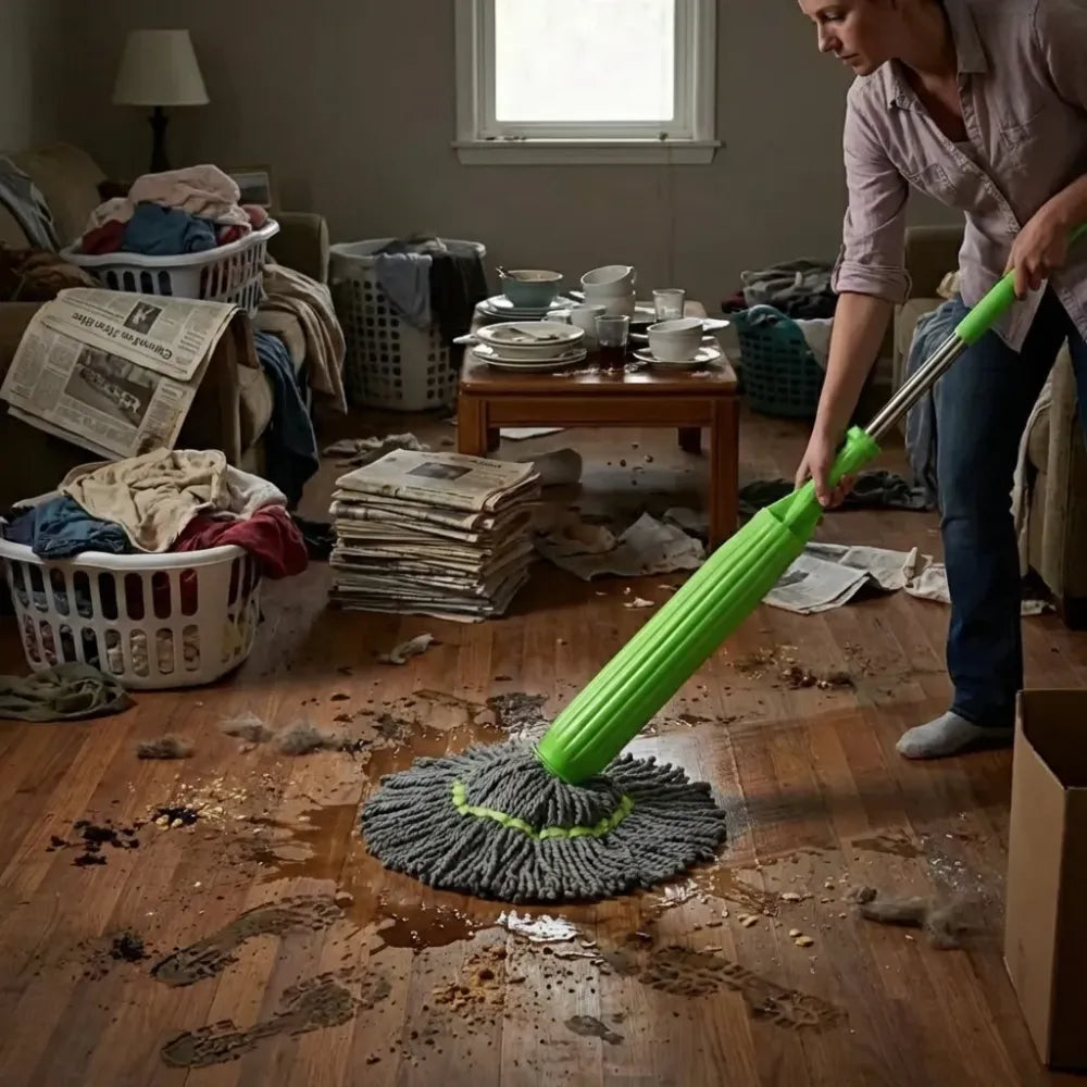 Self-twisting water rotating mop