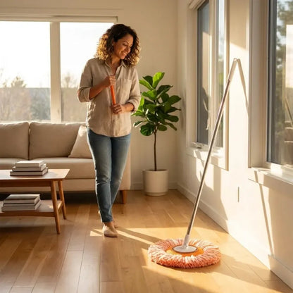 Self-wringing spin mop - home improvement