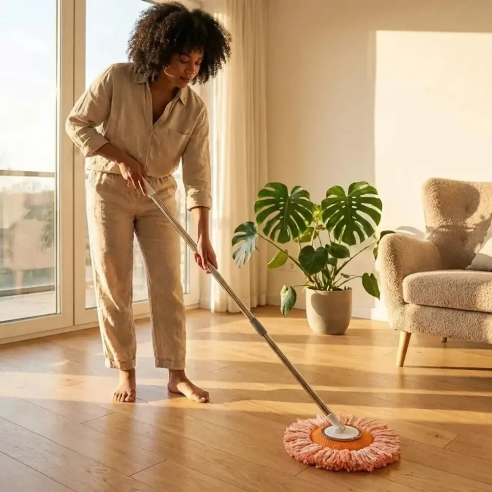 Self-wringing spin mop - home improvement