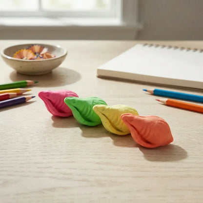 Shankh-shaped fun erasers - office