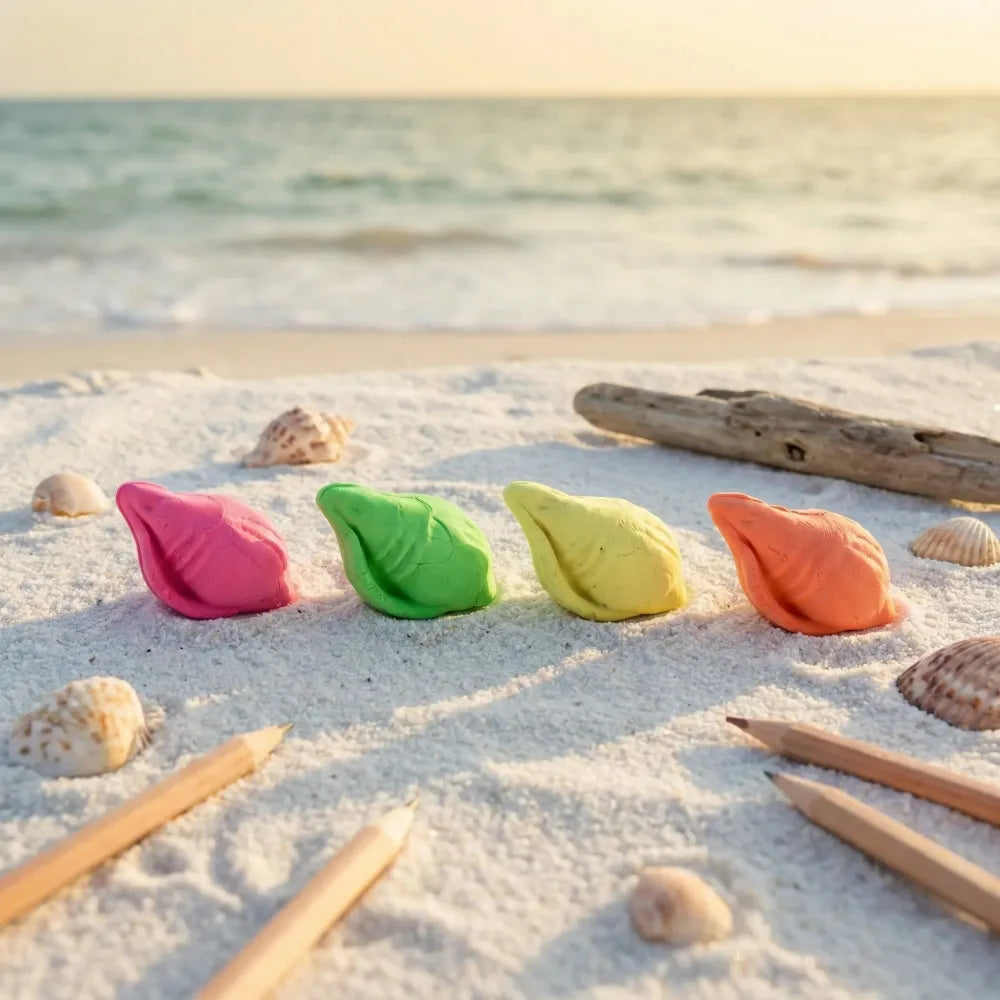 Shankh-shaped fun erasers - office