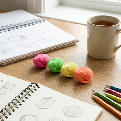 Shankh-shaped fun erasers - office