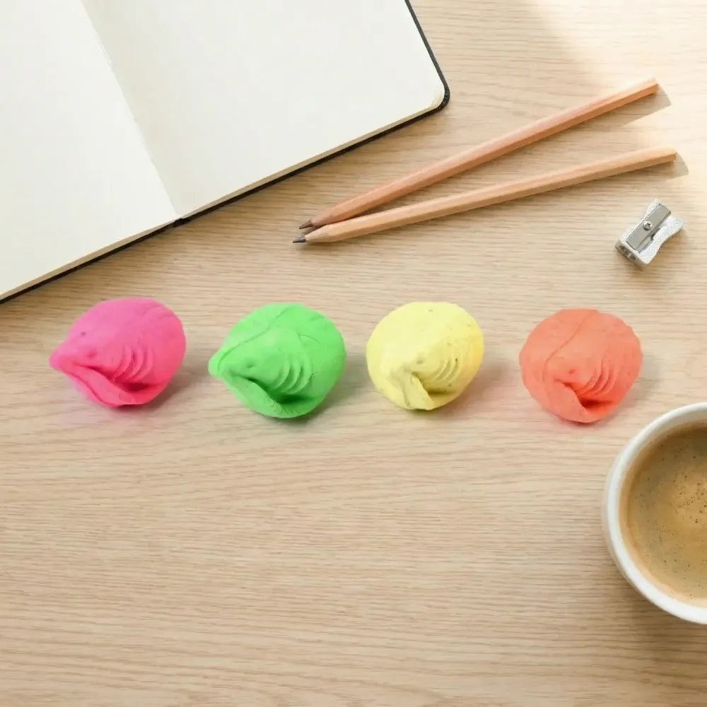 Shankh-shaped fun erasers - office