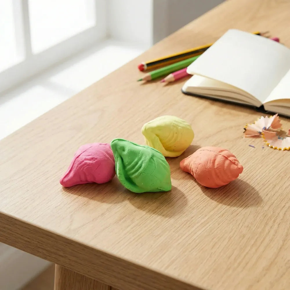 Shankh-shaped fun erasers - office