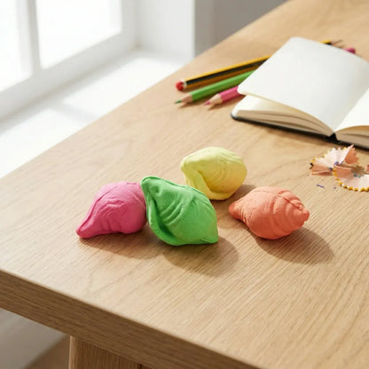 Shankh-shaped fun erasers - office