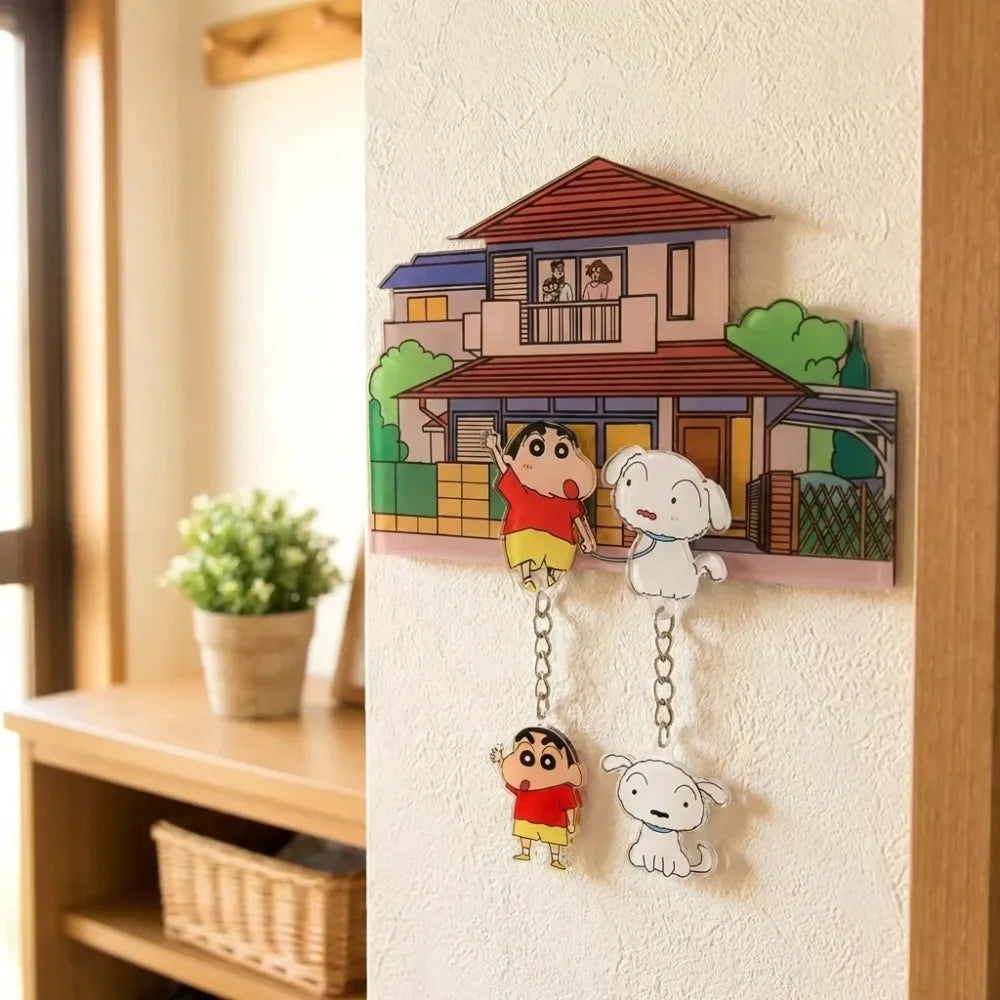 Shinchan & shiro keychain wall hanger