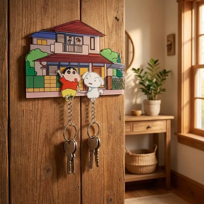 Shinchan & shiro keychain wall hanger