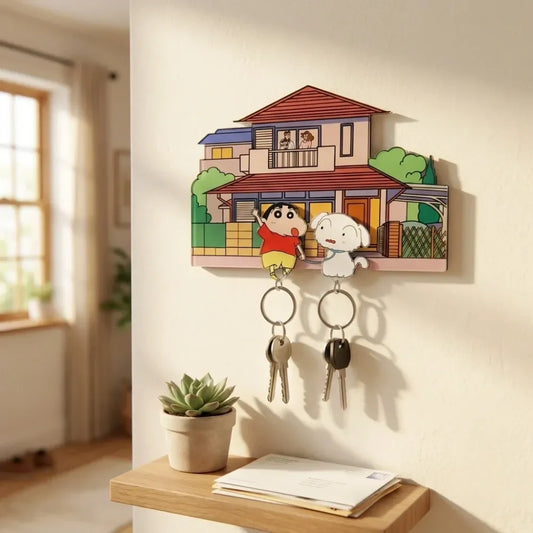 Shinchan & shiro keychain wall hanger