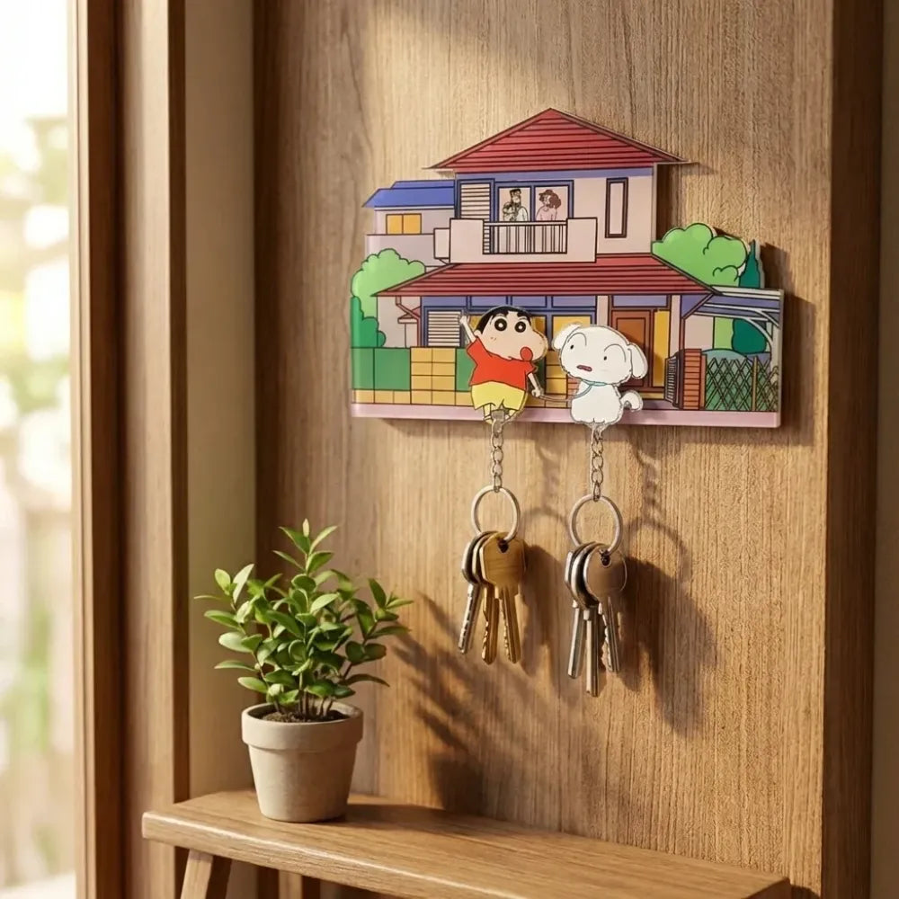 Shinchan & shiro keychain wall hanger