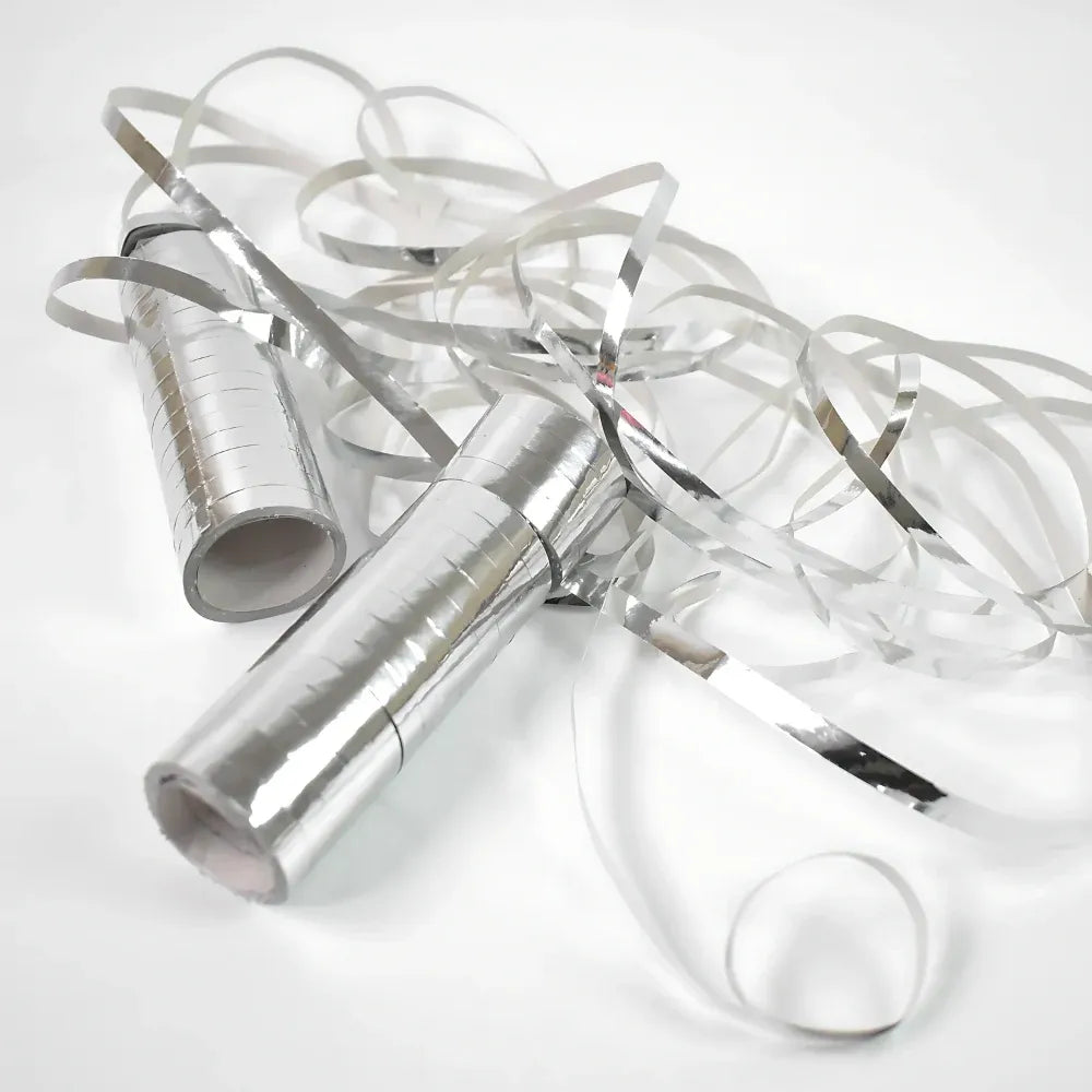 Shiny silver party ribbon set - home decor