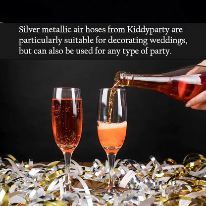 Shiny silver party ribbon set - home decor