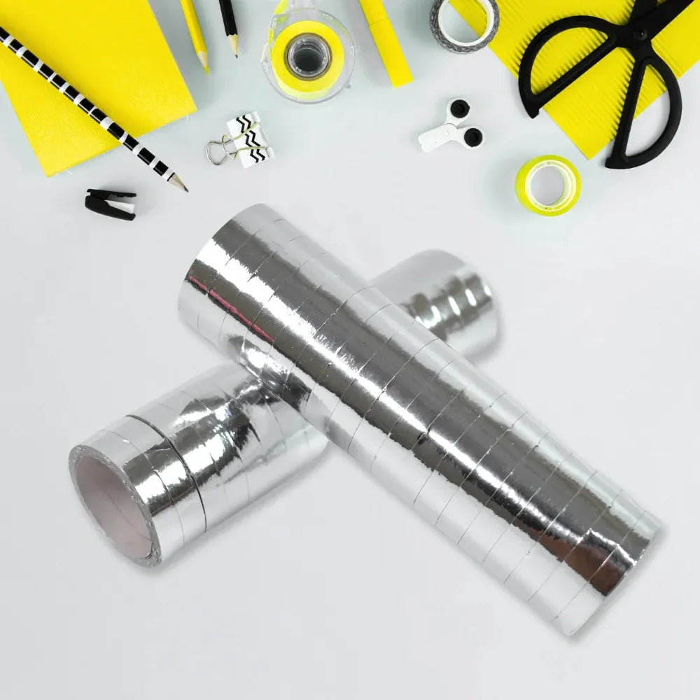 Shiny silver party ribbon set - home decor