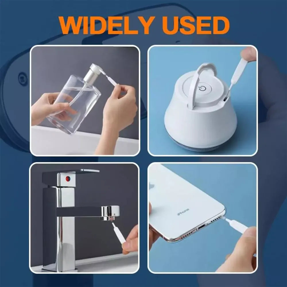 Shower head cleaning brushes