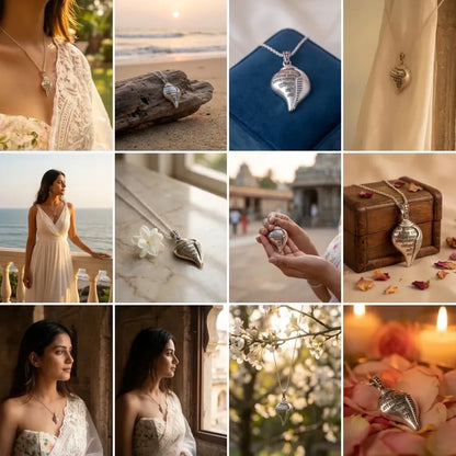 Shri krishna shankha pendant with chain