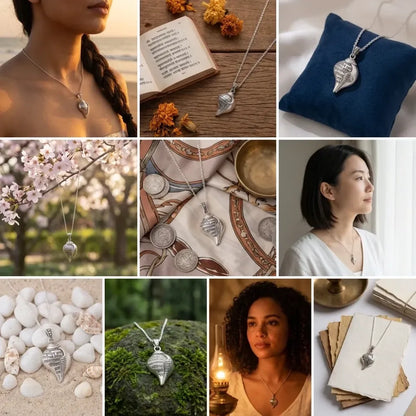 Shri krishna shankha pendant with chain