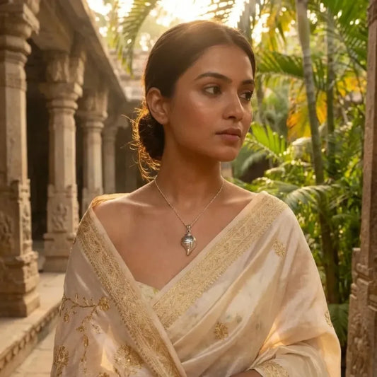 Shri krishna shankha pendant with chain