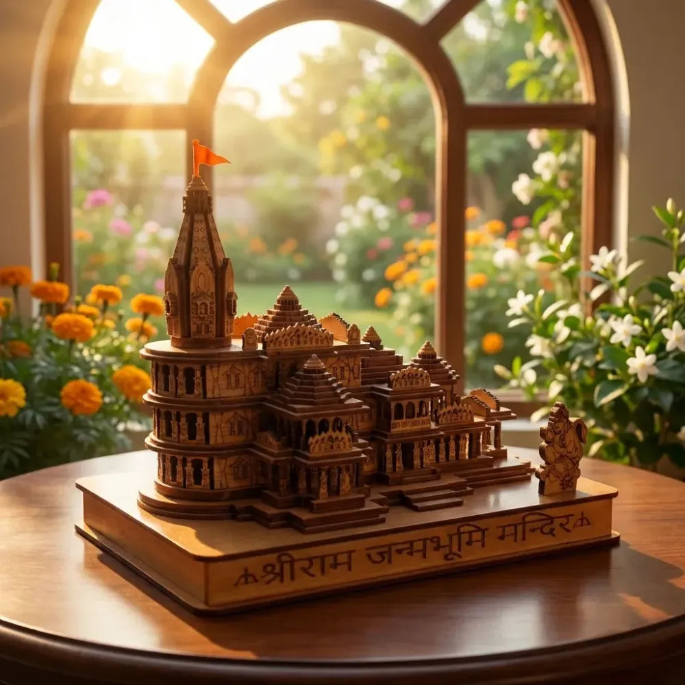 Shri ram mandir ayodhya 3d wooden temple