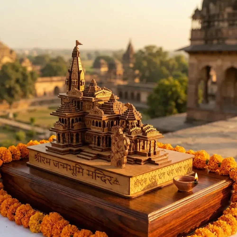 Shri ram mandir ayodhya 3d wooden temple