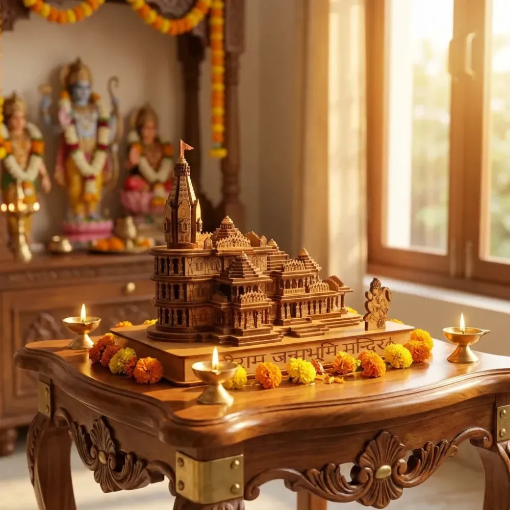 Shri ram mandir ayodhya 3d wooden temple
