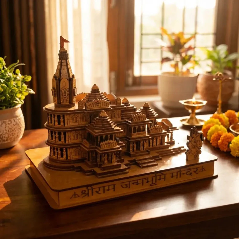 Shri ram mandir ayodhya 3d wooden temple