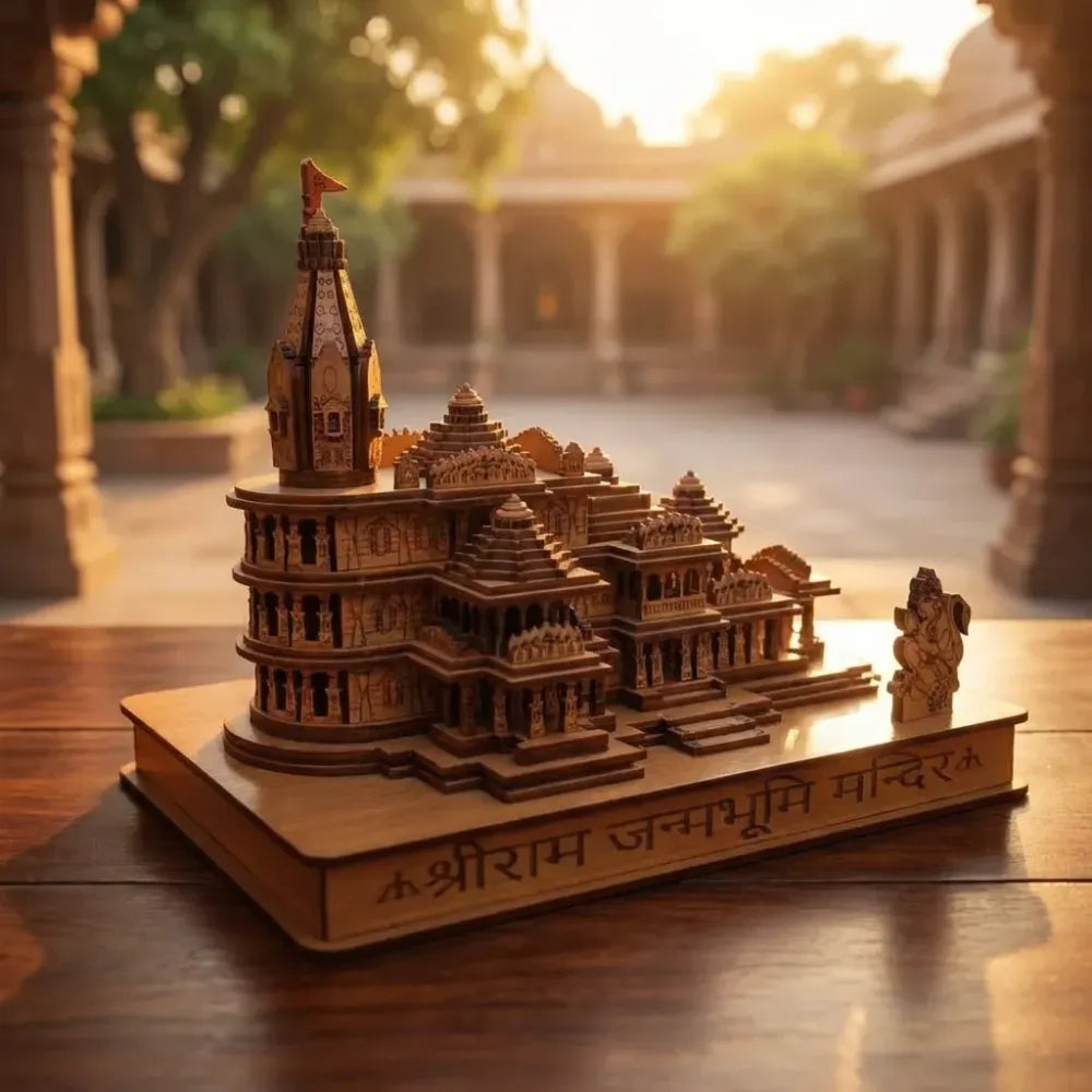 Shri ram mandir ayodhya 3d wooden temple