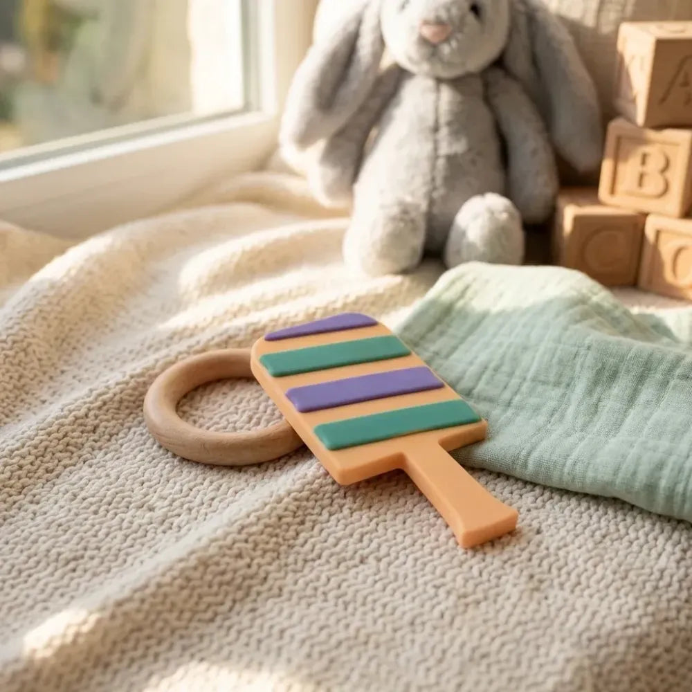 Silicone baby teether - care