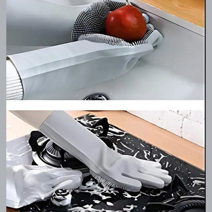 Silicone cleaning gloves (1 pair)