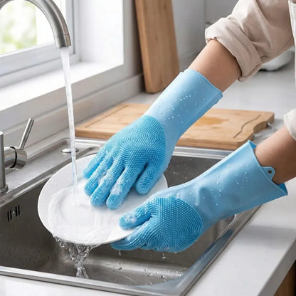 Silicone cleaning gloves (1 pair)