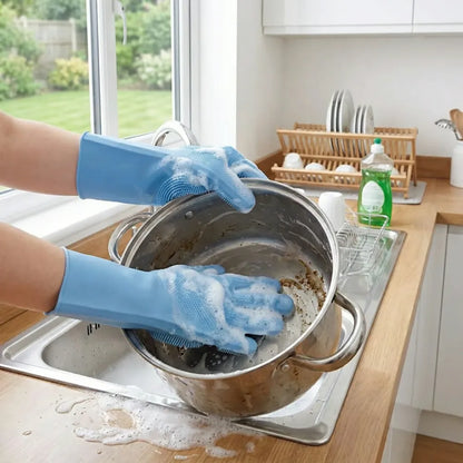 Silicone cleaning gloves (1 pair)