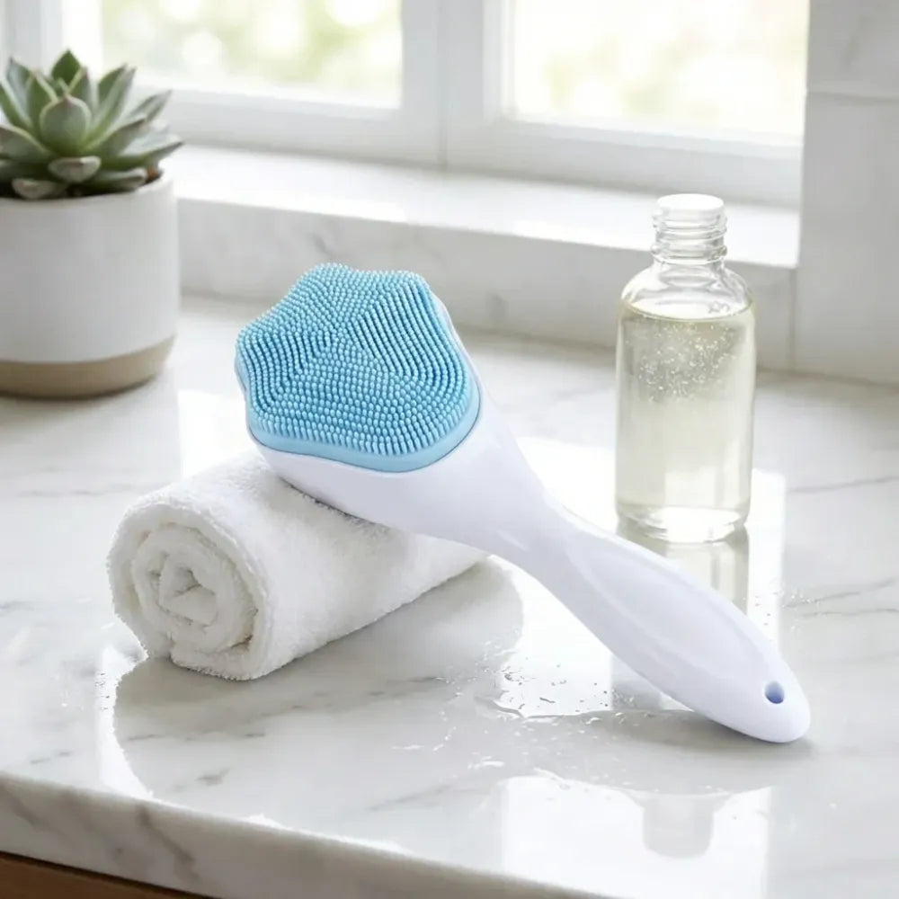 Silicone face scrubber exfoliating brush manual handheld facial cleansing (1 pc) - health care