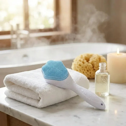 Silicone face scrubber exfoliating brush manual handheld facial cleansing (1 pc) - health care
