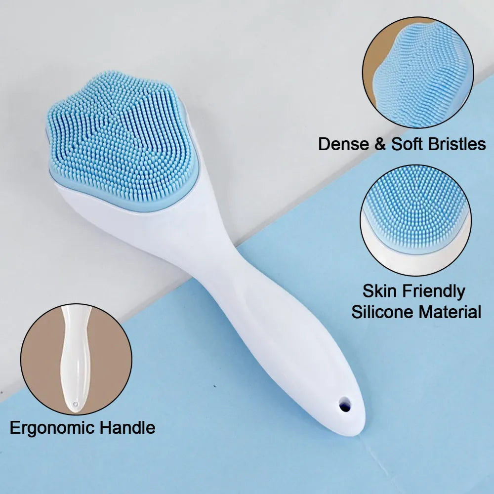 Silicone face scrubber exfoliating brush manual handheld facial cleansing (1 pc) - health care