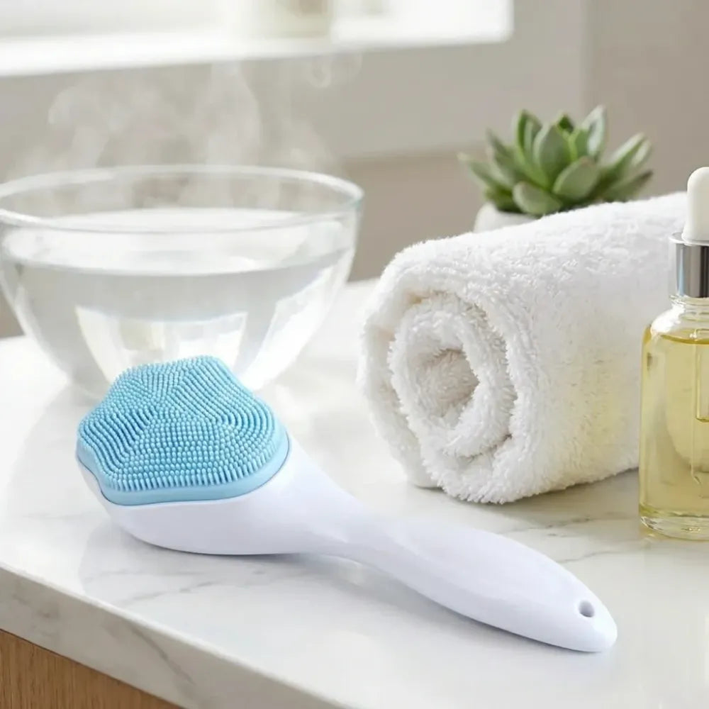 Silicone face scrubber exfoliating brush manual handheld facial cleansing (1 pc) - health care
