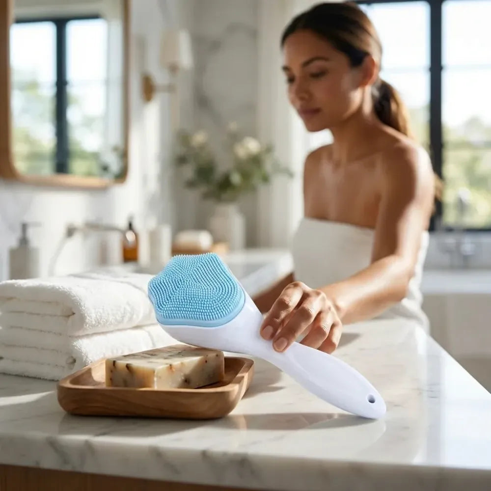 Silicone face scrubber exfoliating brush manual handheld facial cleansing (1 pc) - health care