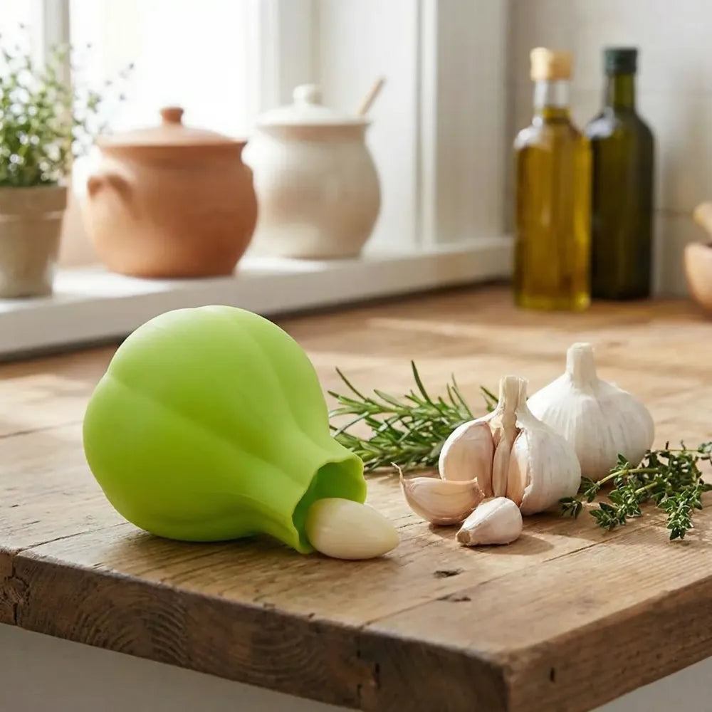 Silicone garlic peeler crusher - kitchen tool