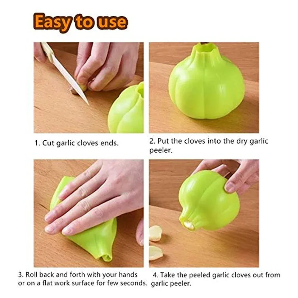 Silicone garlic peeler crusher - kitchen tool