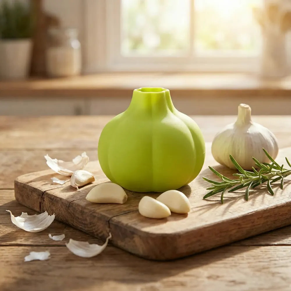 Silicone garlic peeler crusher - kitchen tool